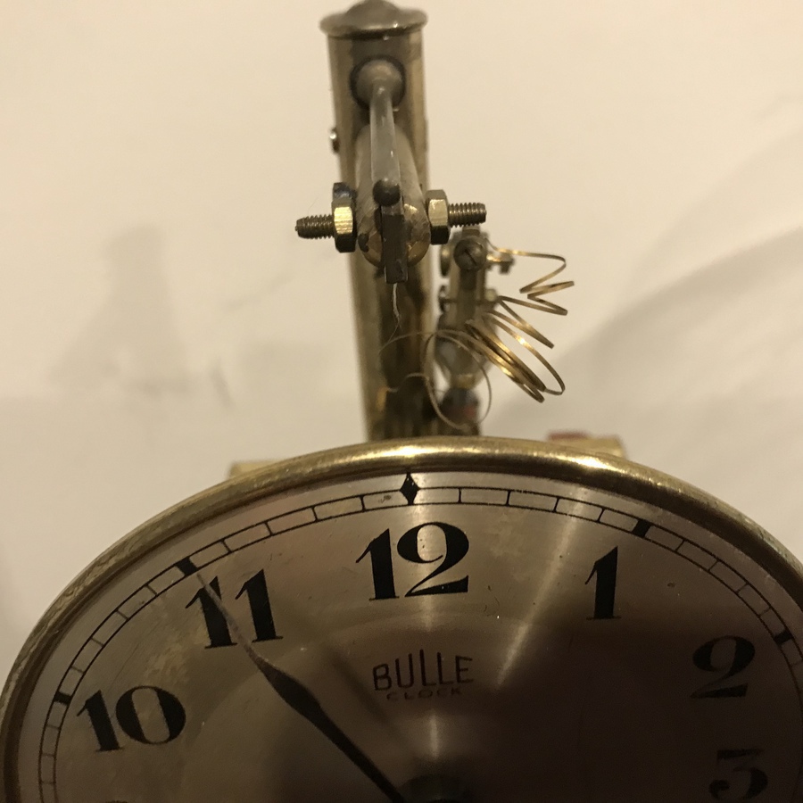 Antique Bulle electric driven glass domed clock