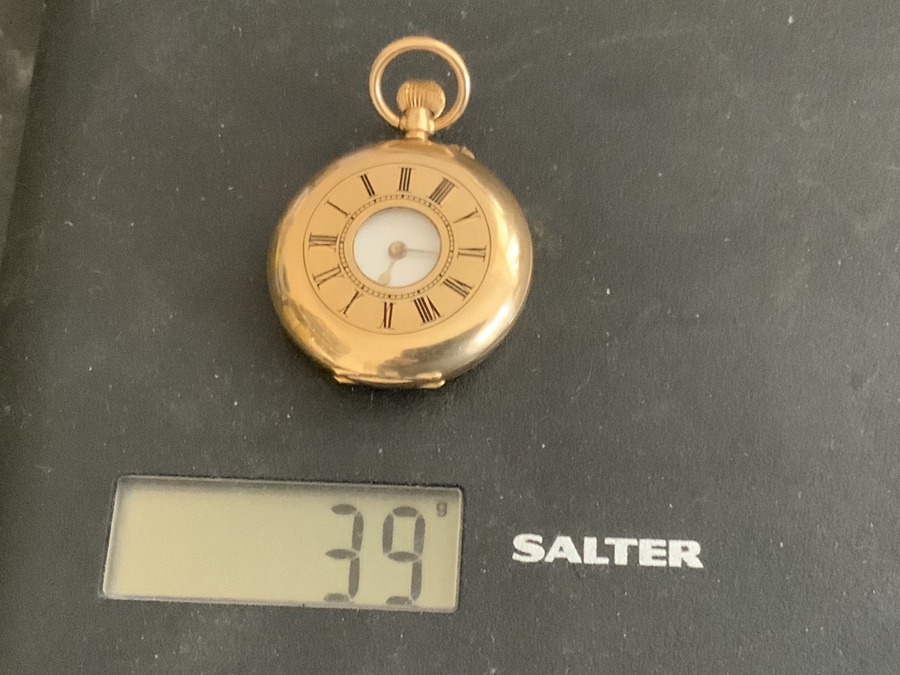 Antique 18 Kt Gold Half Hunter fob/pocket Watch