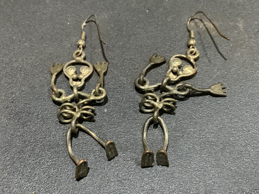 Antique Rare pair of Skeleton Ladies earrings Hallowe’en specials 