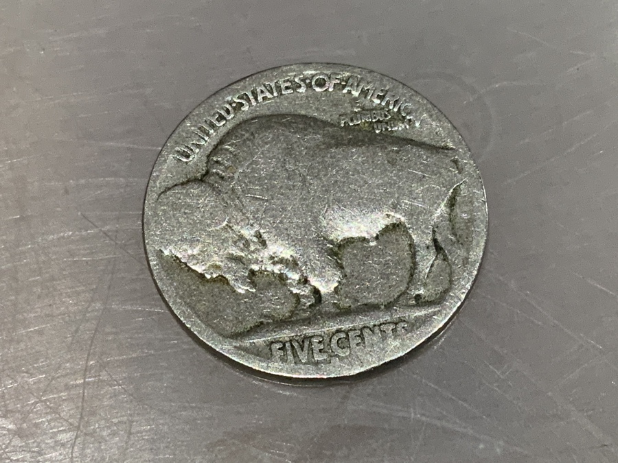 Antique American 5 cent Indian head & buffalo coin