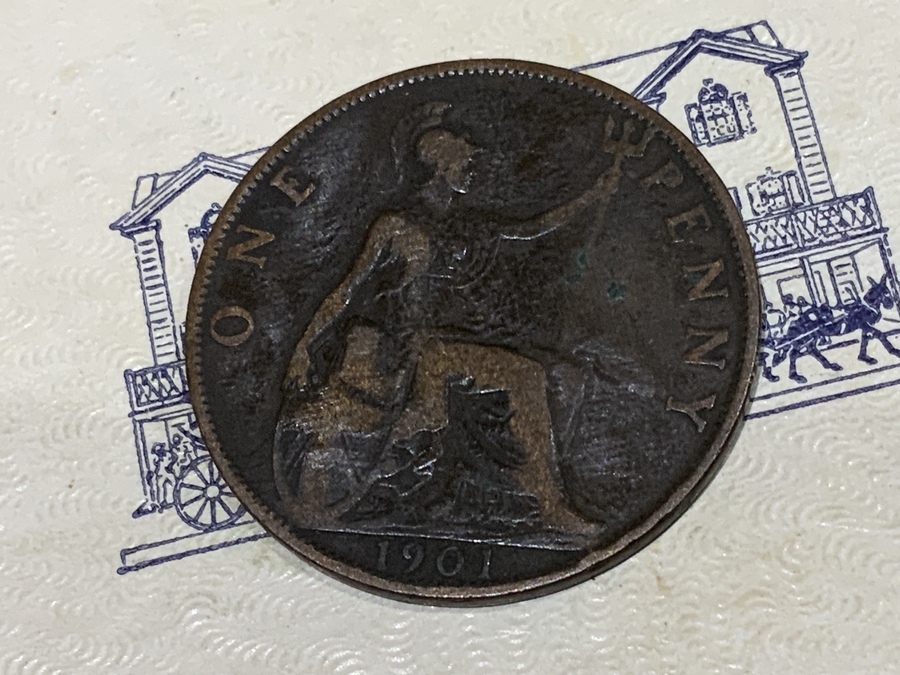 Antique Victoria one penny 1901