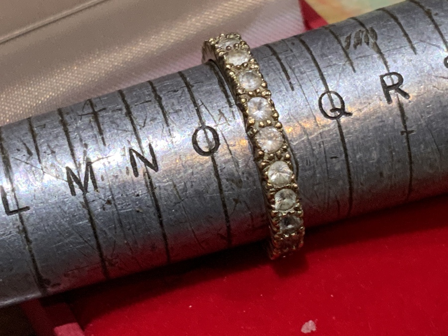 Antique Eternity ring, Gold 9CT & Diamonds size P