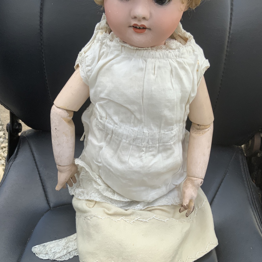 Antique Victorian French pot headed doll 