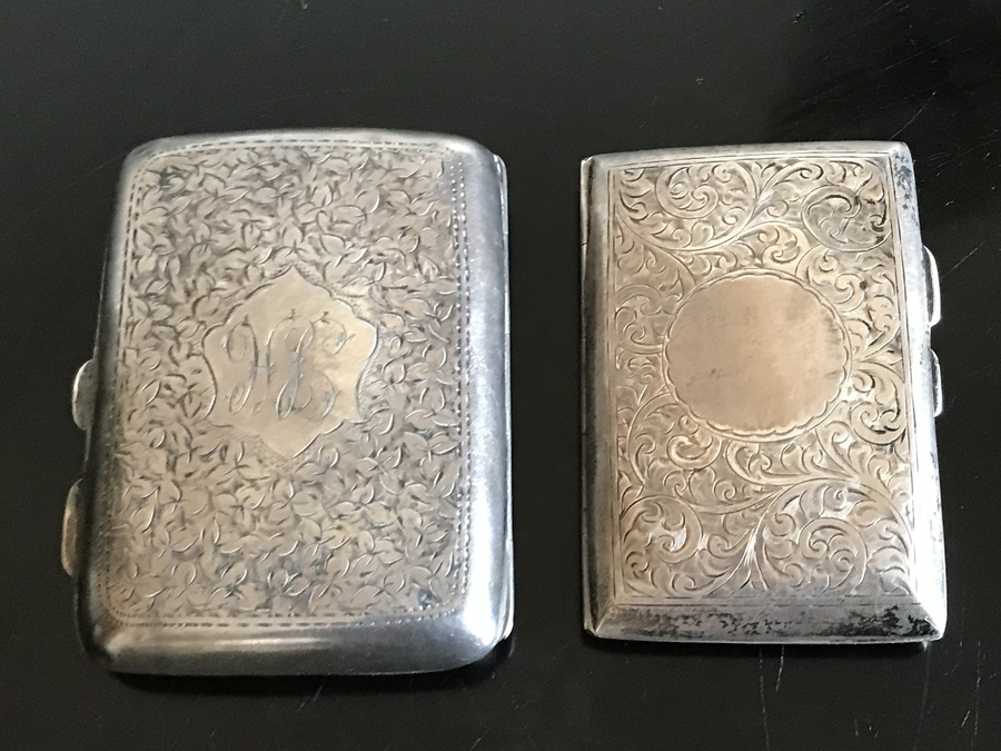 Solid silver cigarettes cases