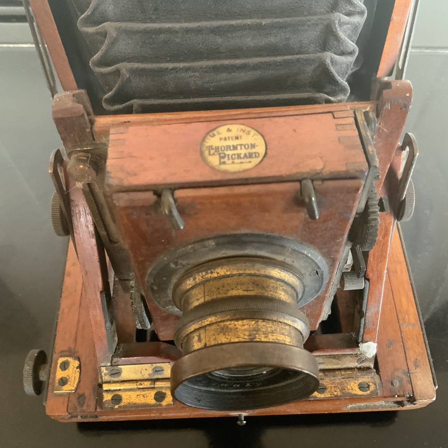 Antique Thornton Picard camera in mahogany and brass