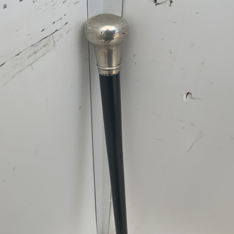 Antique Gentleman’s silver topped walking stick sword stick 