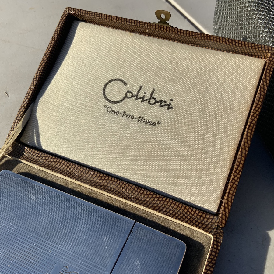 Antique Colibri “one two three “cigarettes case + lighter