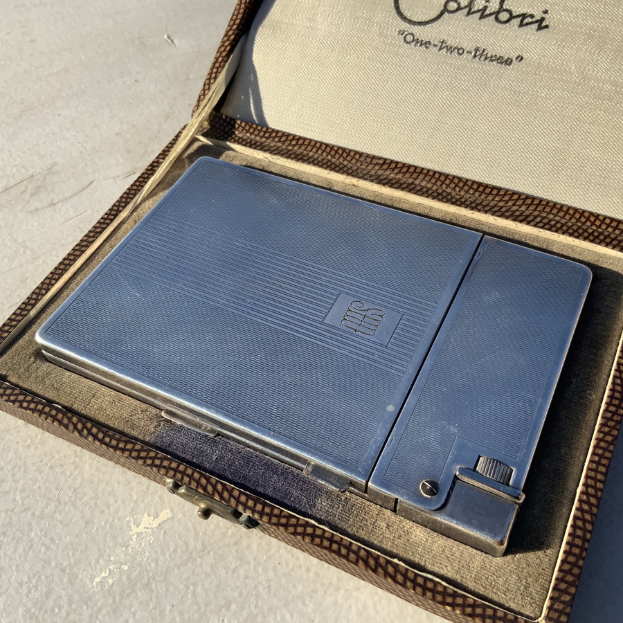 Antique Colibri “one two three “cigarettes case + lighter