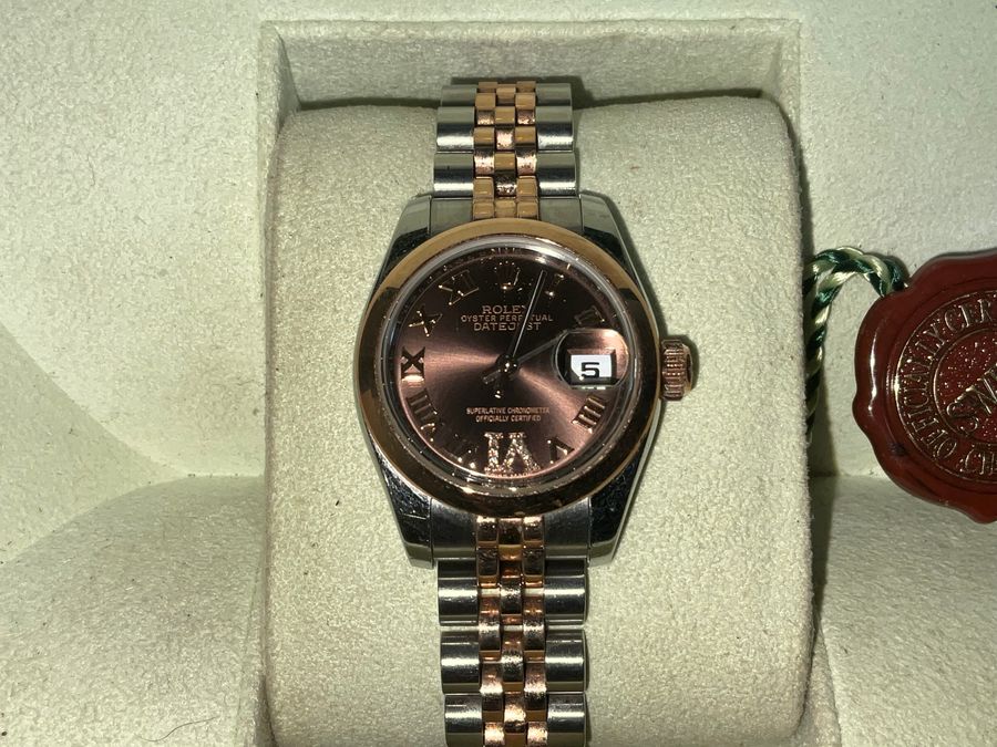 Antique Rolex Oyster Perpetual ladies watch with 18CT gold President bracelet