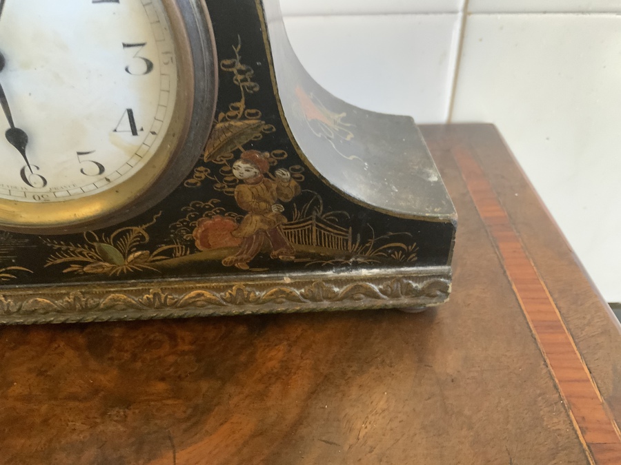 Antique Chinoiserie mantle clock 8 day 
