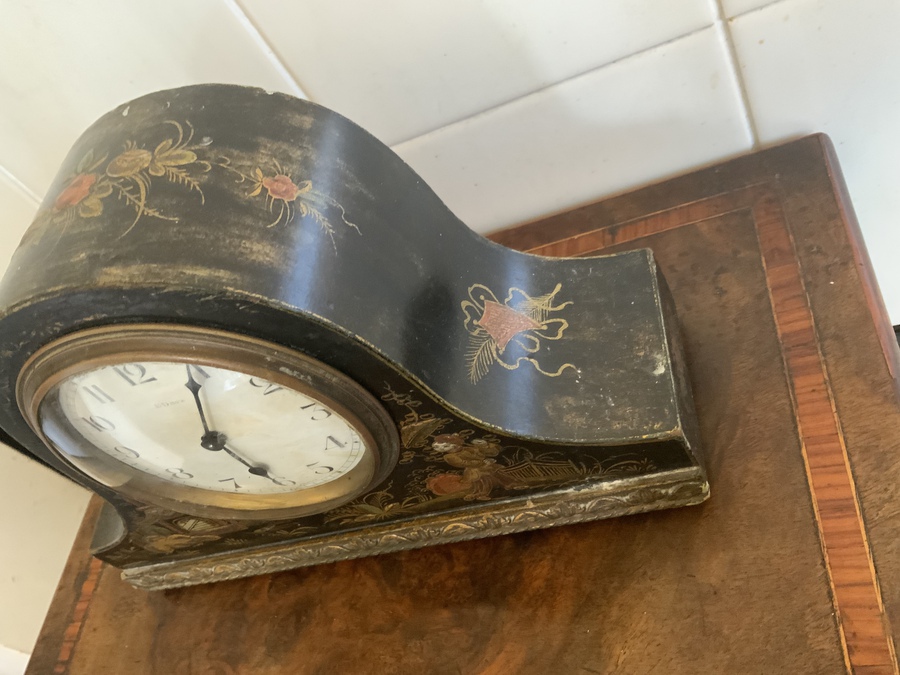 Antique Chinoiserie mantle clock 8 day 