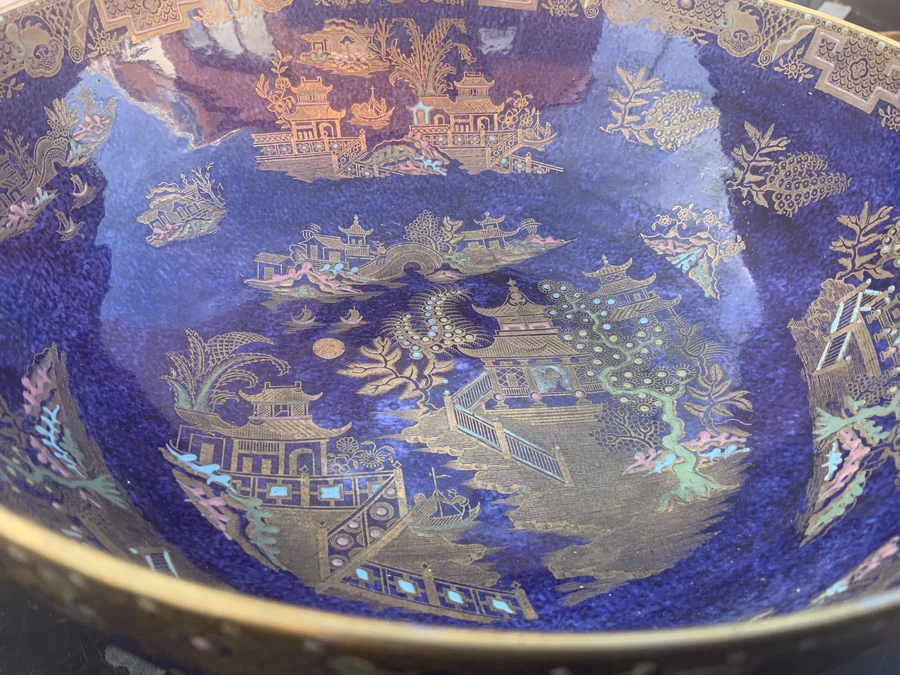Antique Carlton Lustre ware rare Chinese pattern Bowl