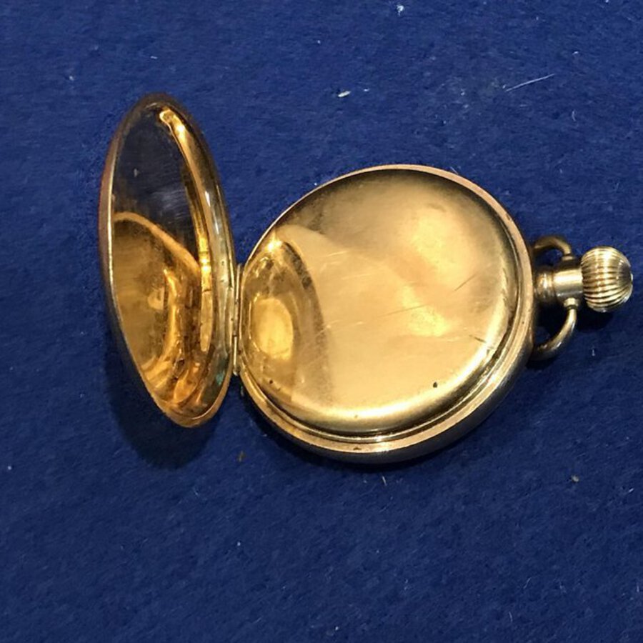 Antique Masonic half hunter gold plated pocket watch and chain