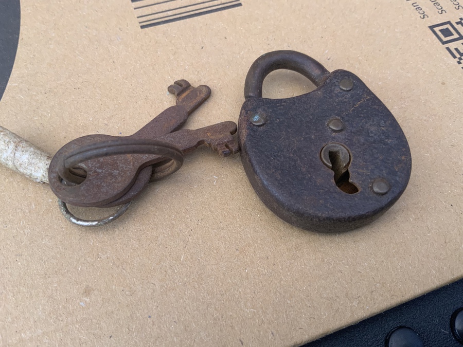 Vintage padlock and keys