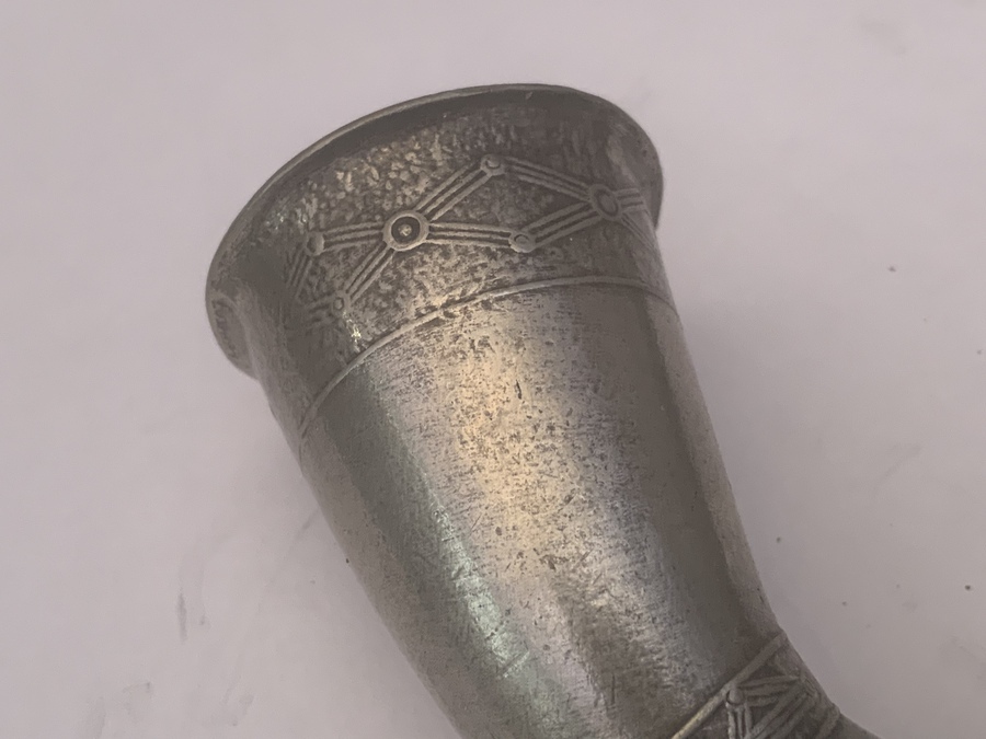 Antique Norwegian Vikings toasting Shot holding Horn cup