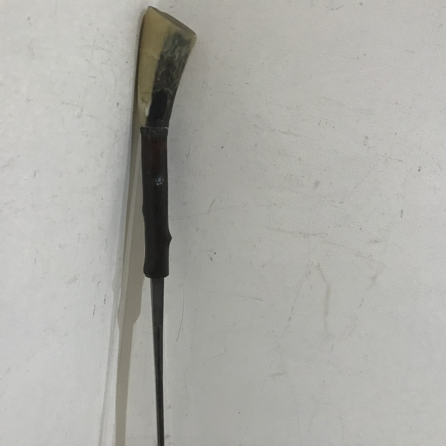Antique Irish Blackthorn walking stick sword stick Horned handle