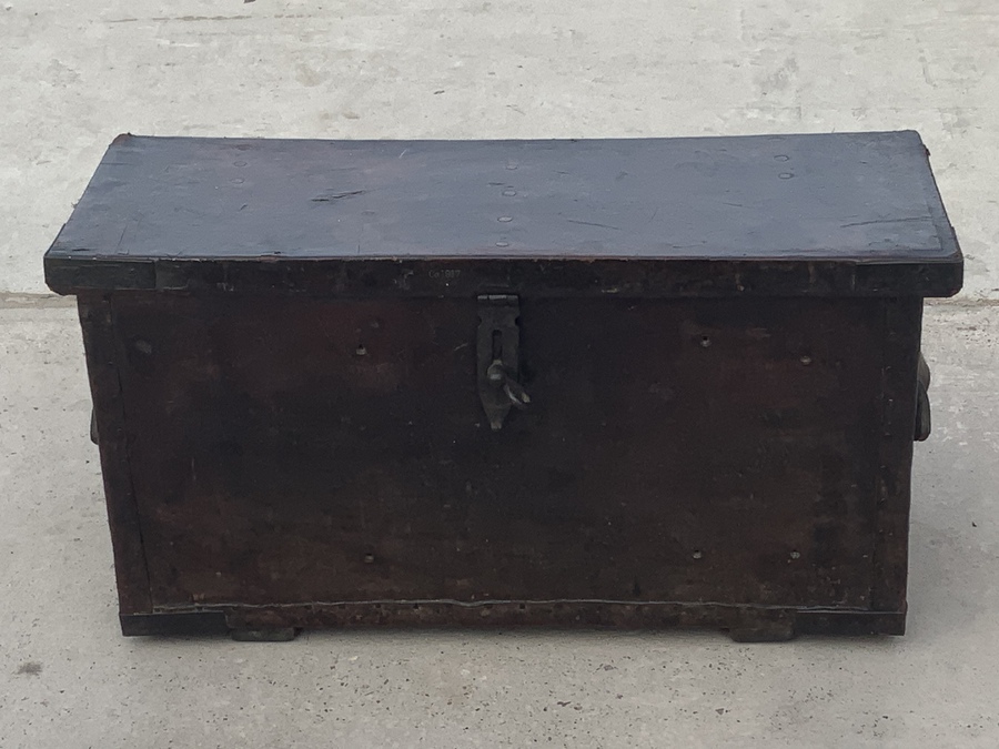 Antique Coach leather bound strong box