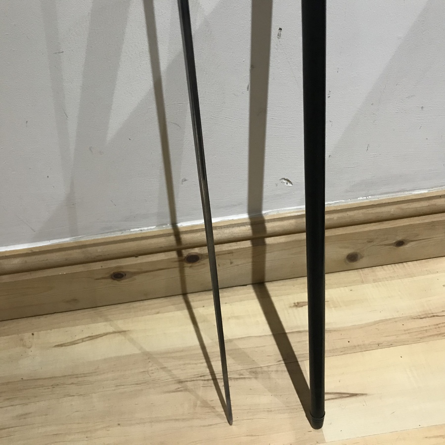 Antique Gentleman’s walking stick sword stick with silver top