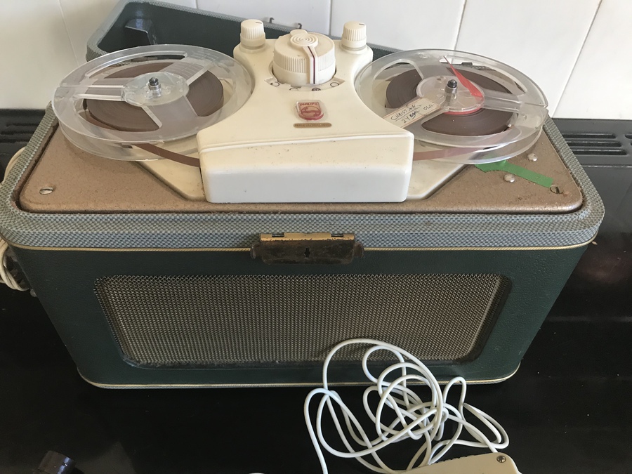 Antique Phillips reel to reel vintage tape recorder 