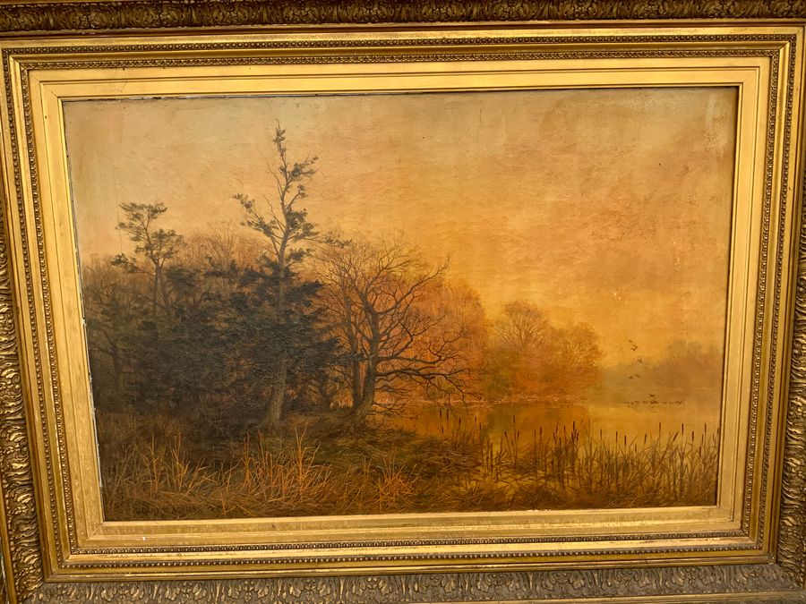 Antique Oil on Canvas framed Victorian 