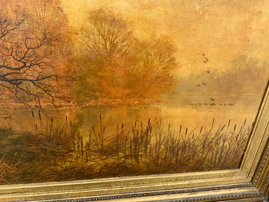 Antique Oil on Canvas framed Victorian 