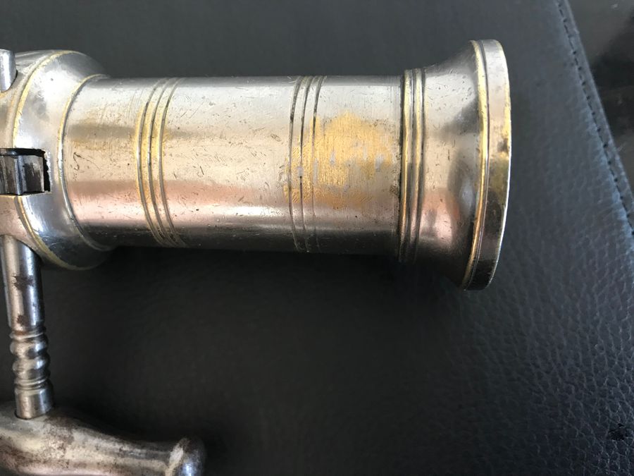 Antique Corkscrew Rack & Pinion Bone Brush Chromed Brass Regency 