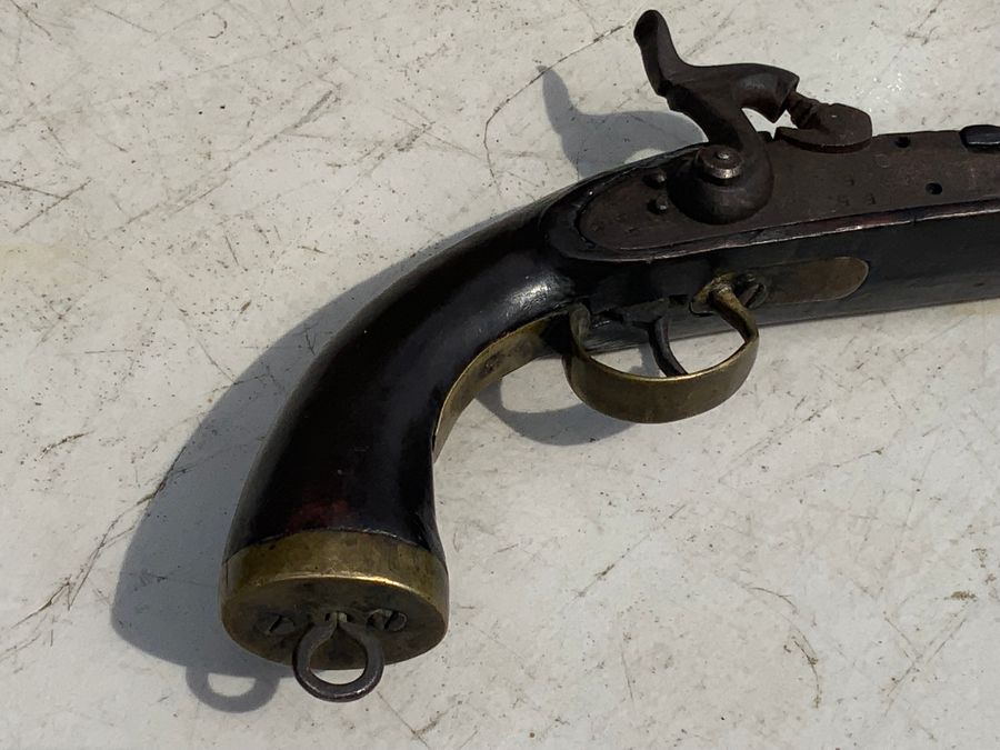 Antique Percussion pistol military item from early 19th century 