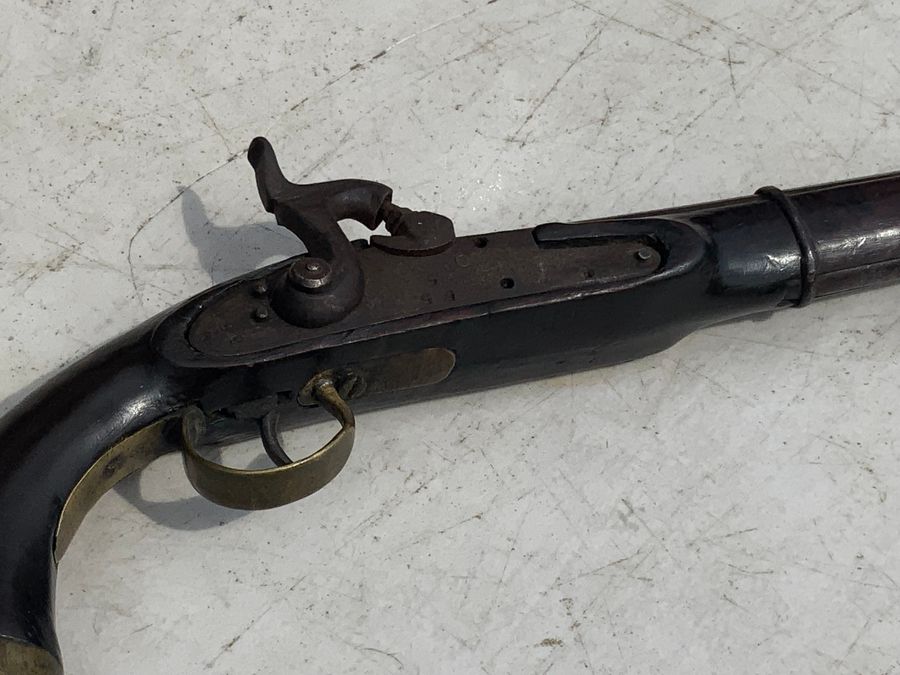 Antique Percussion pistol military item from early 19th century 