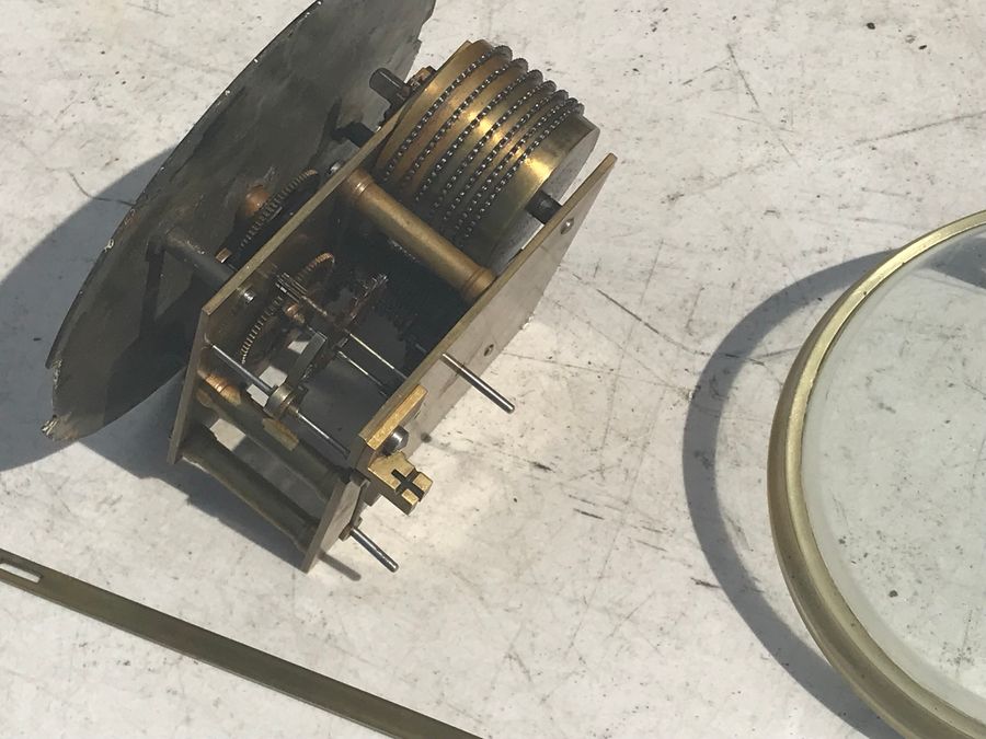 Antique Fusee 78 mm dial long drop pendulum 2ft