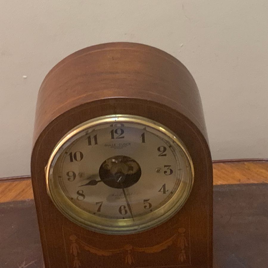 Antique Bulle MANTEL clock mahogany with inlay case