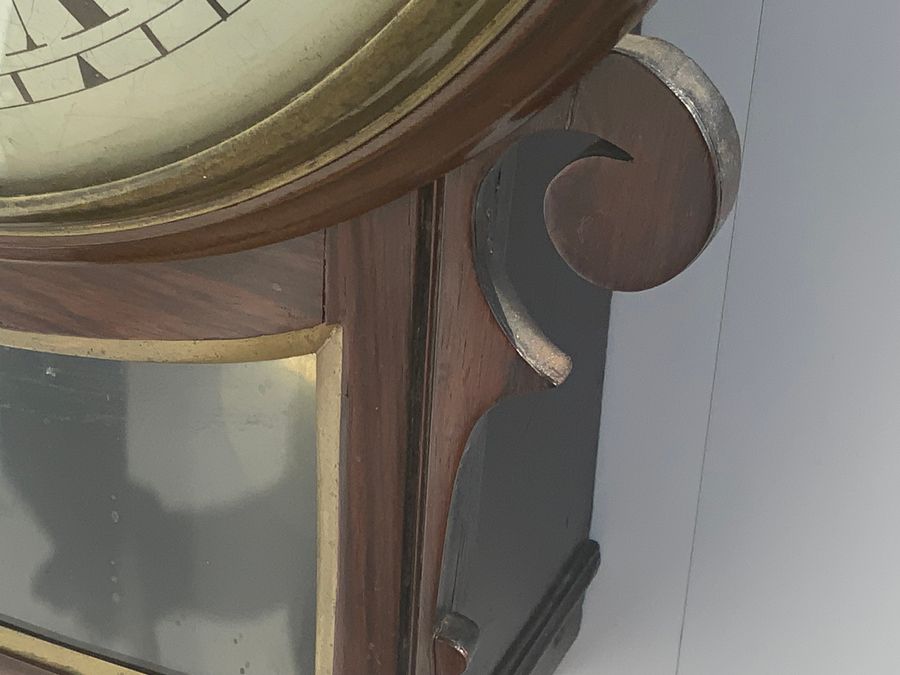 Antique Regency Drop Dial Fusee wall clock