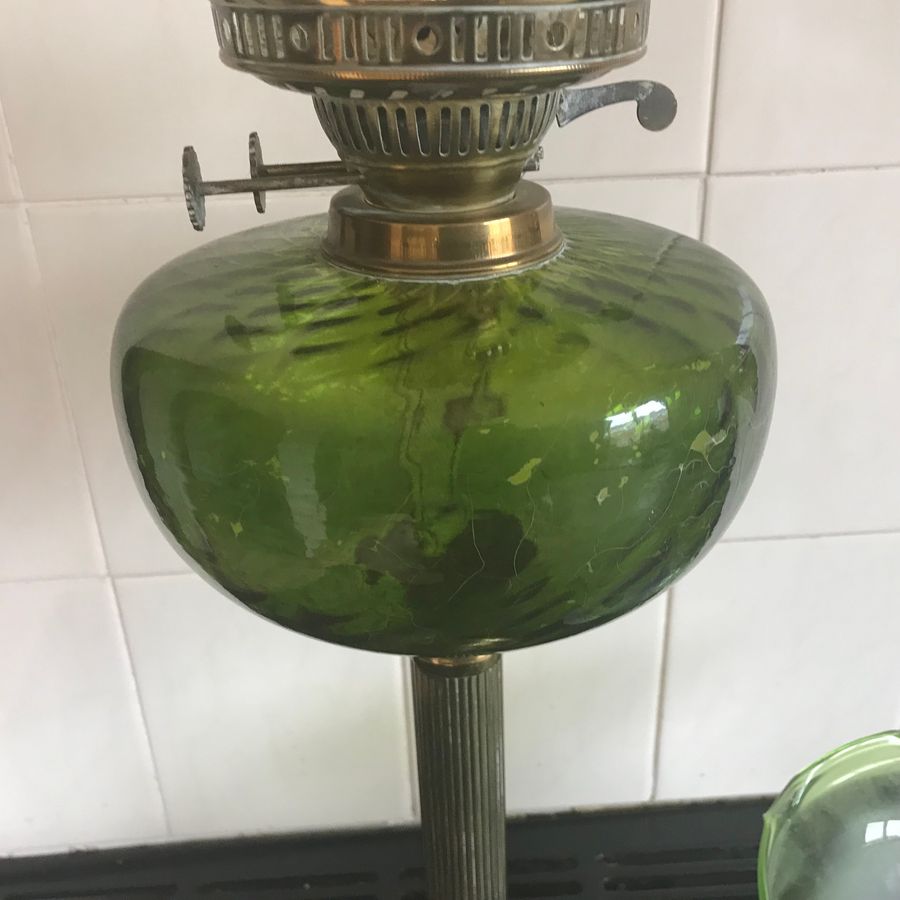 Antique Oil lamp with matching shade