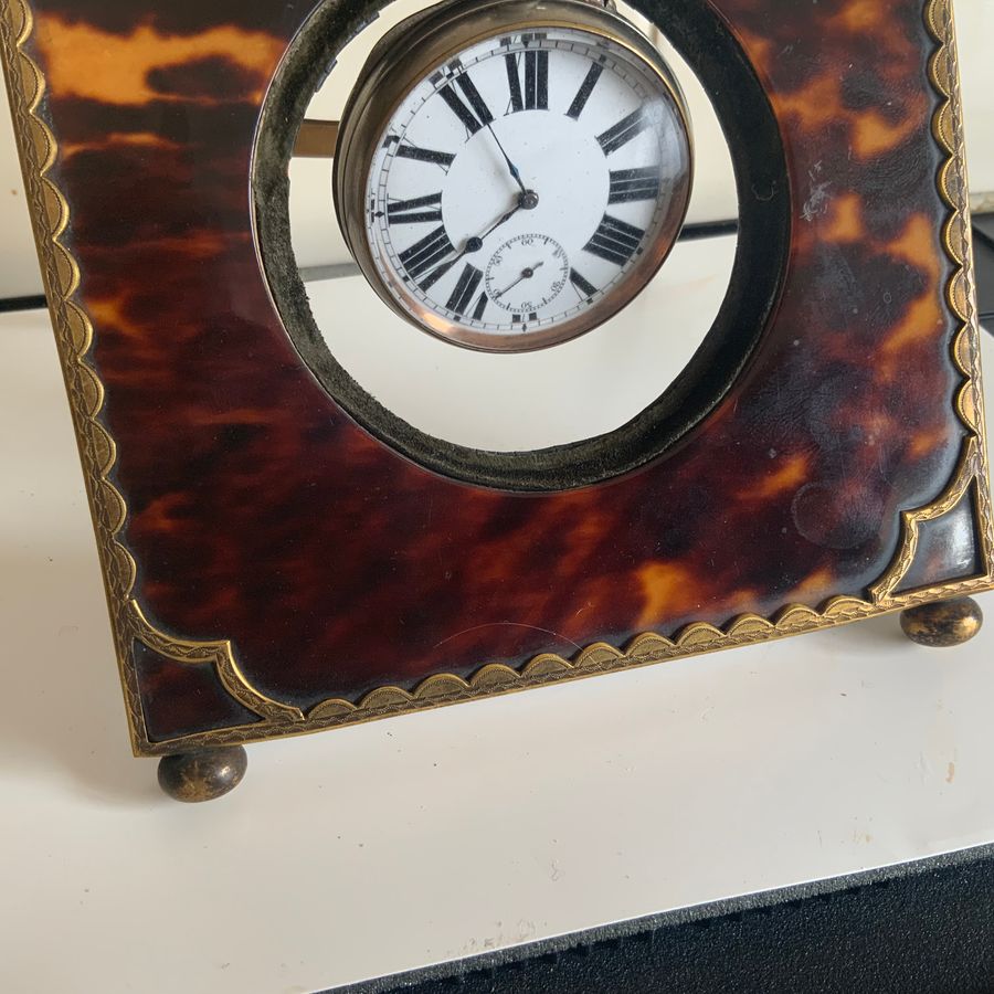 Antique Tortoise shell and gold gilt watch or picture frame Victorian