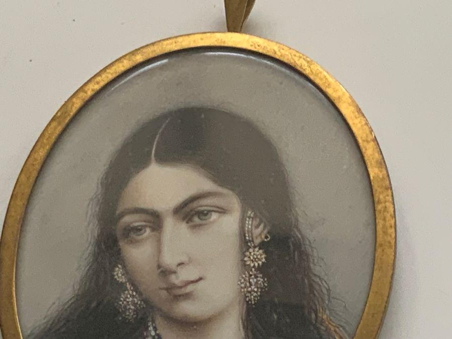 Antique Miniature painting of Indian Princess