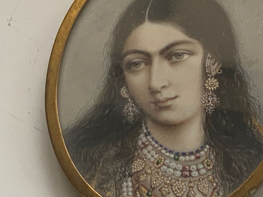 Antique Miniature painting of Indian Princess