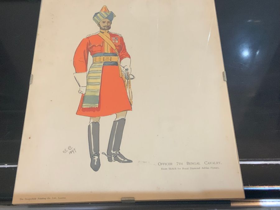 Antique Three Indian British Army officers prints