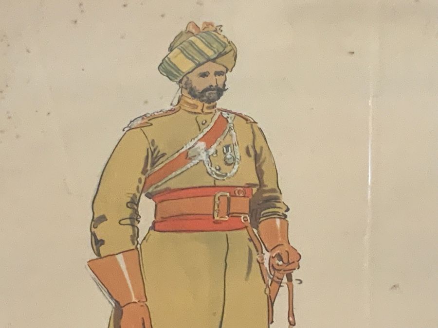 Antique Three Indian British Army officers prints