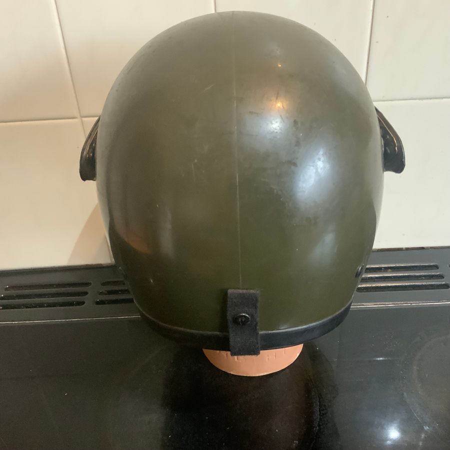 Antique British Army Motorcyclist's safety helmet 