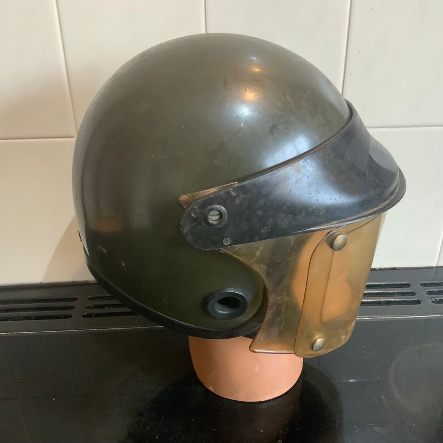 Antique British Army Motorcyclist's safety helmet 