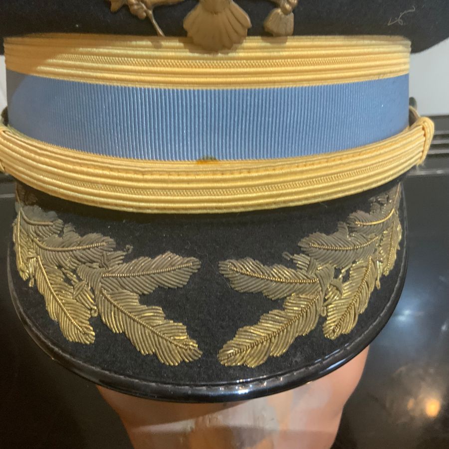 Antique American 2WW  Military Officers peaked Hat