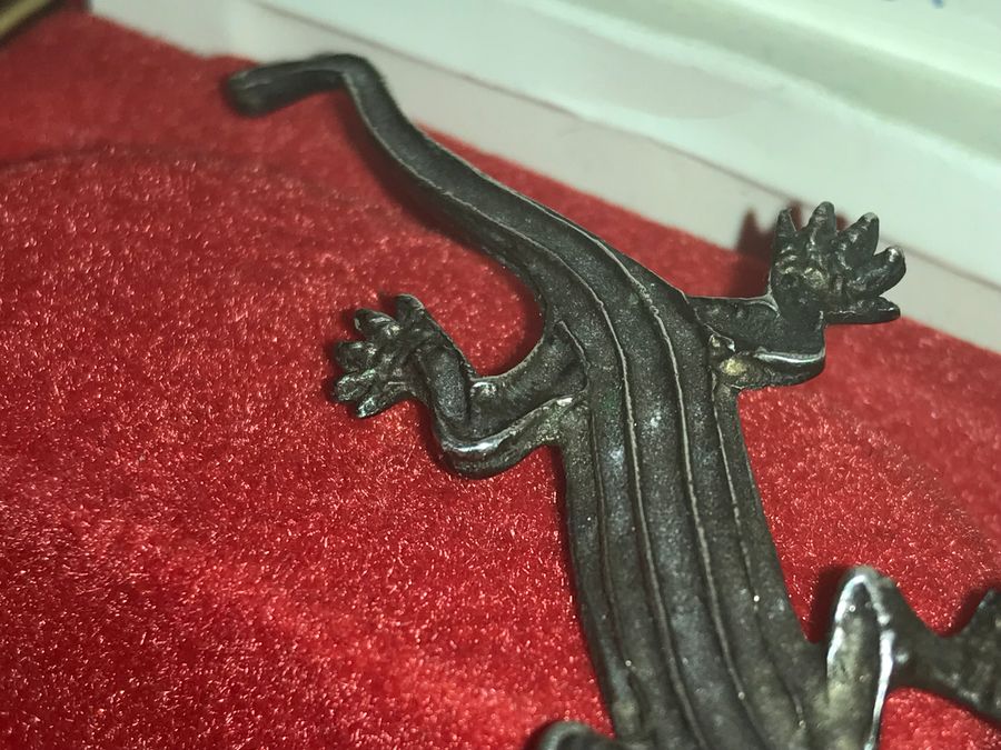 Antique Vintage Australian Geko silver brooch