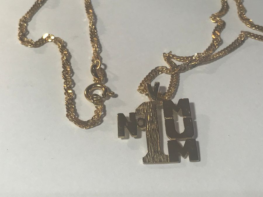 Antique MUM NUMBER ONE PENDANT WITH CHAIN NECKLACE 