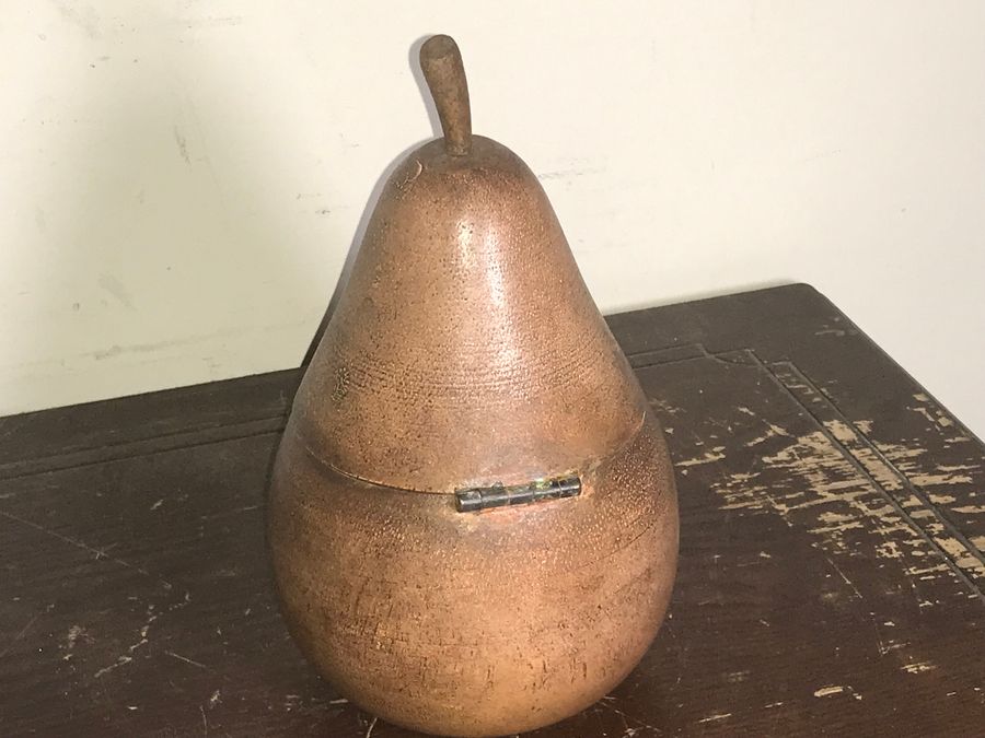 Antique Tea Caddy Pear shaped with working key and lock