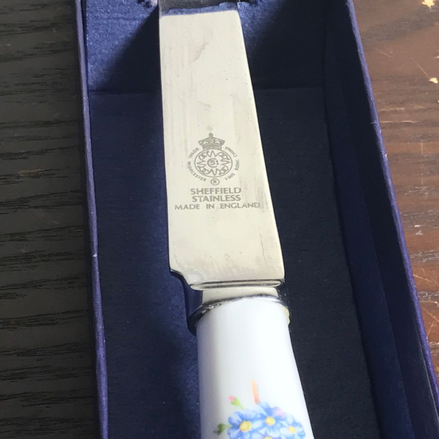 Antique Royal Worcester boxed Cheese Knife