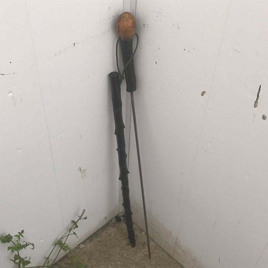 Antique Gentleman’s Irish Blackthorn walking stick sword stick 