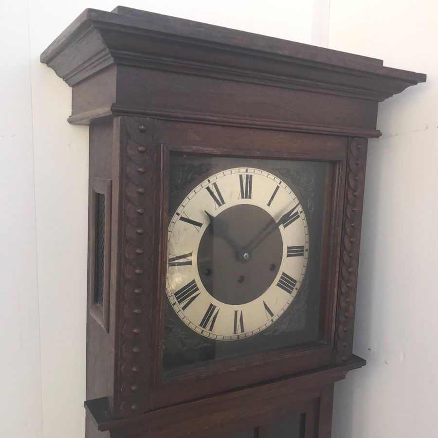 Antique Art Deco Oak Grandmother clock