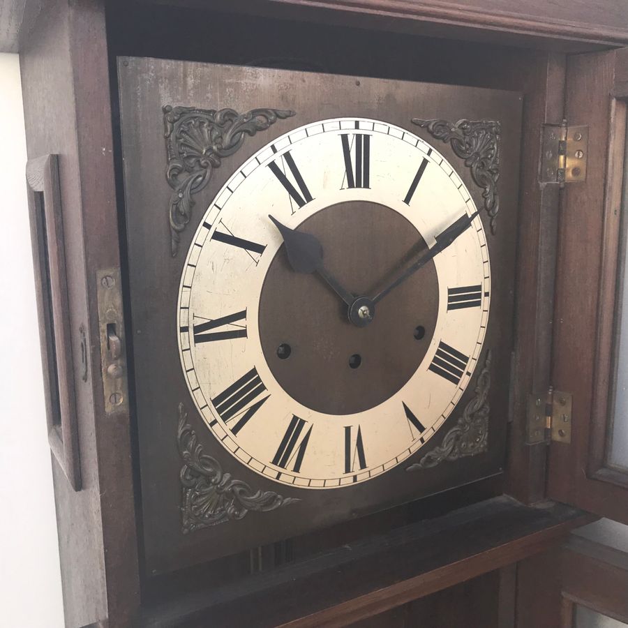 Antique Art Deco Oak Grandmother clock