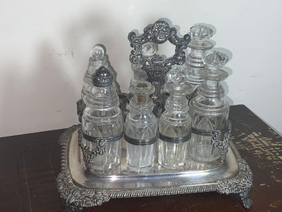 Antique Cruet set silver plated 