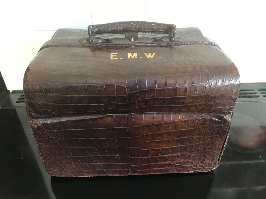 Walker & Hall Crocodile Valise with Silver accessories