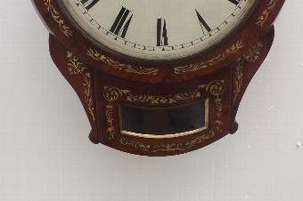 Antique Clock double fusee Rosewood with mother of pearl inlays drop dial